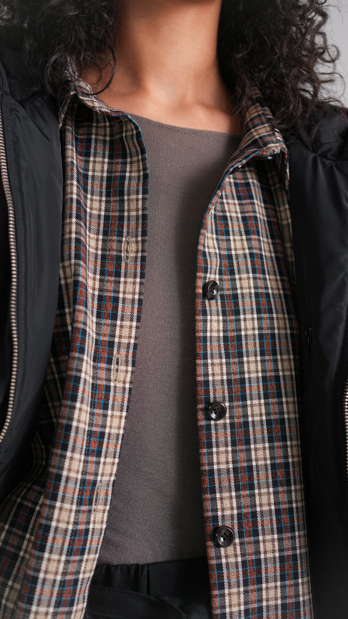 Wool checked shirt
