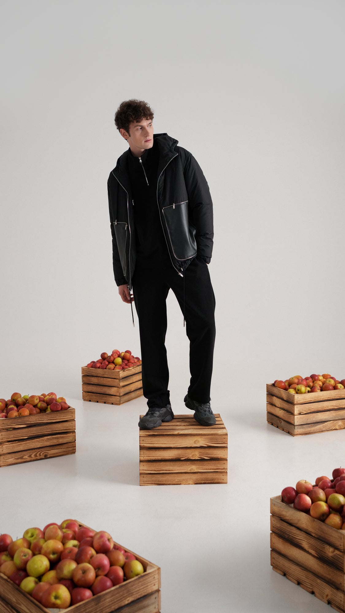 Leather pocket jacket