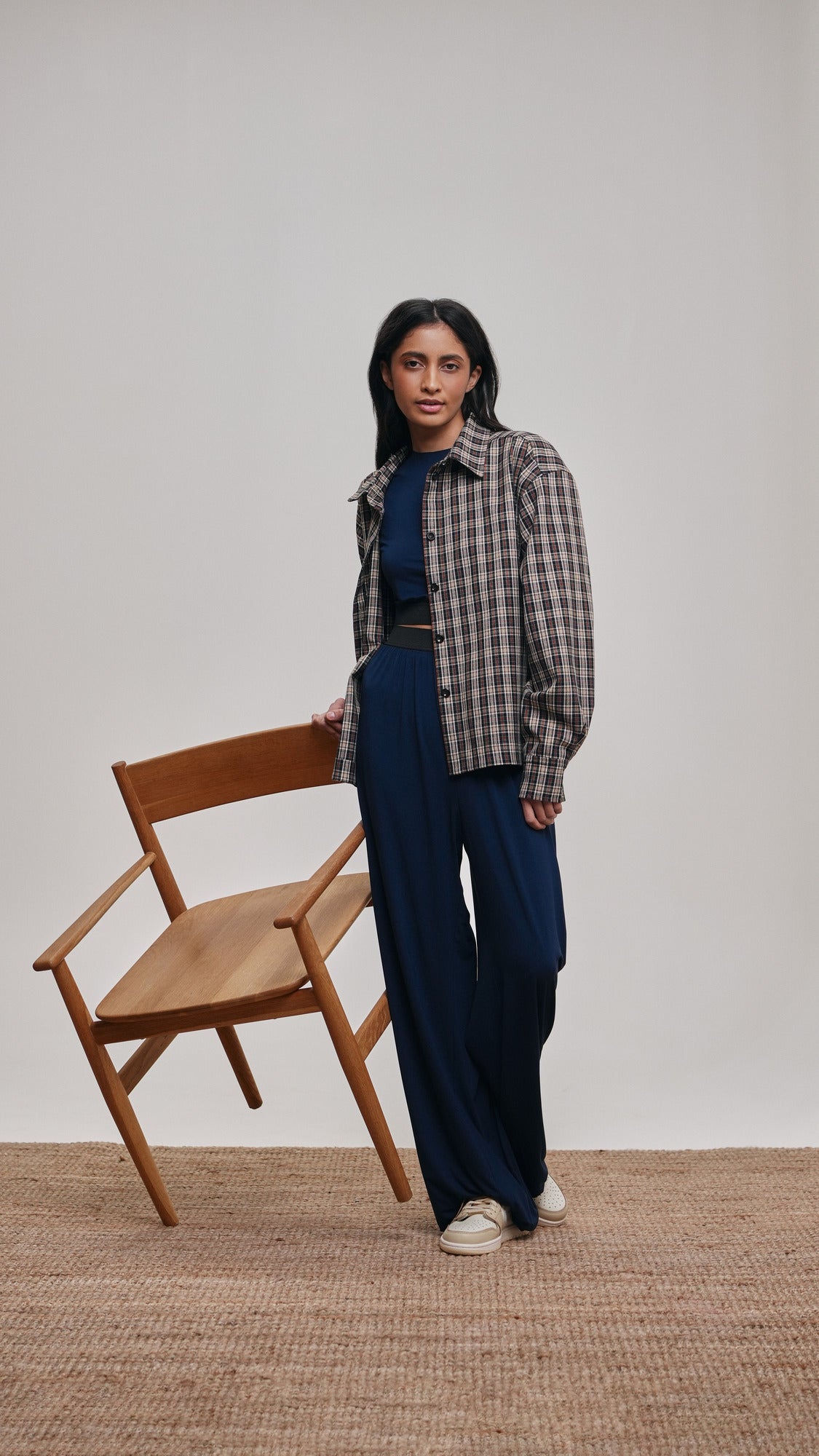 Wool checked shirt