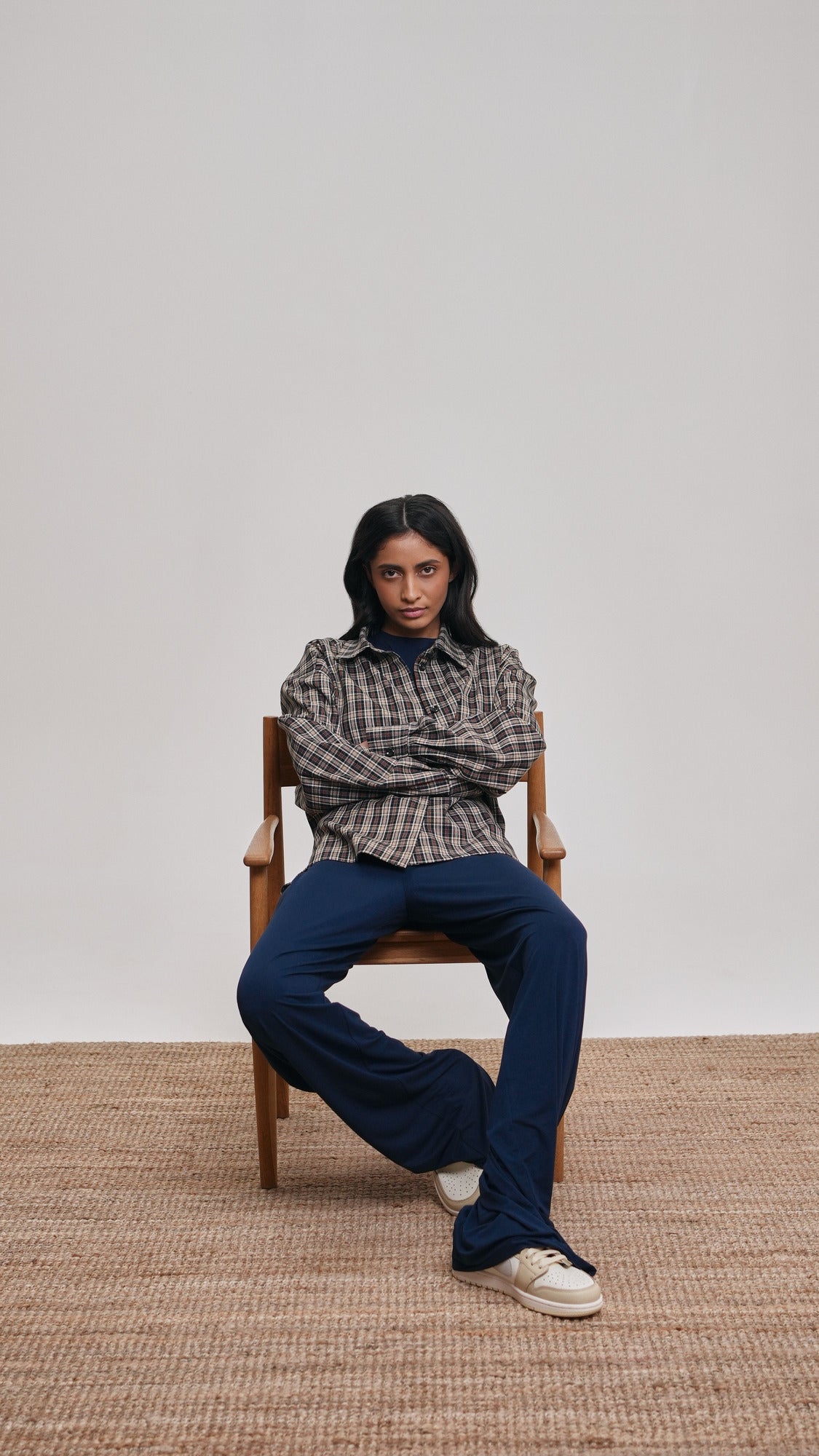 Wool checked shirt