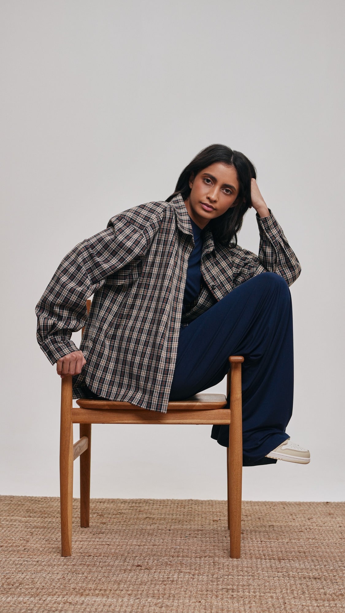 Wool checked shirt