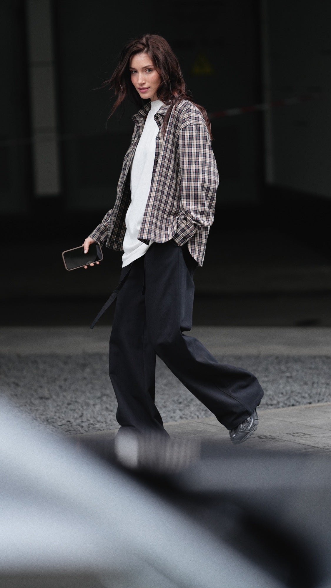 Wool checked shirt
