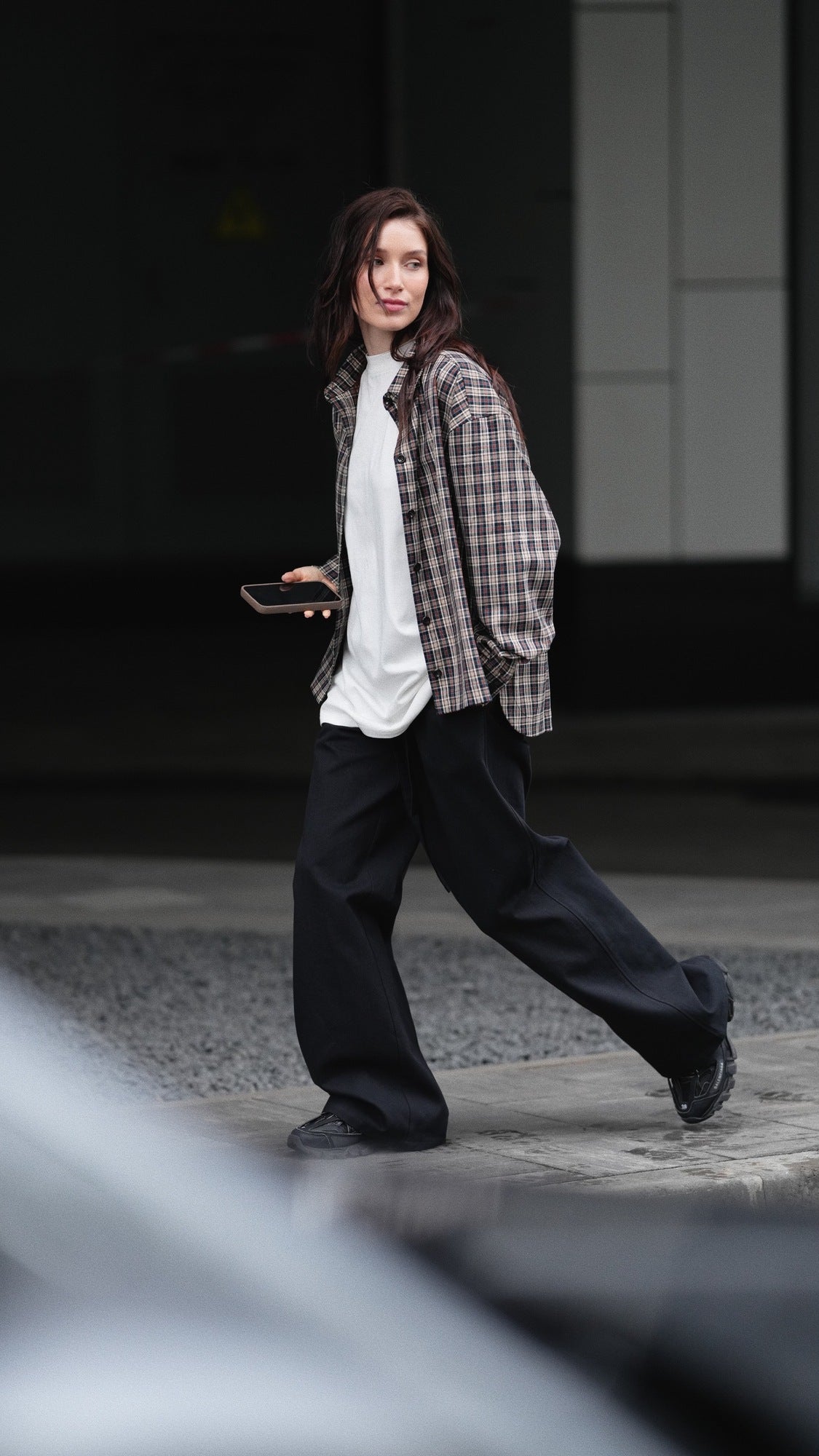 Wool checked shirt