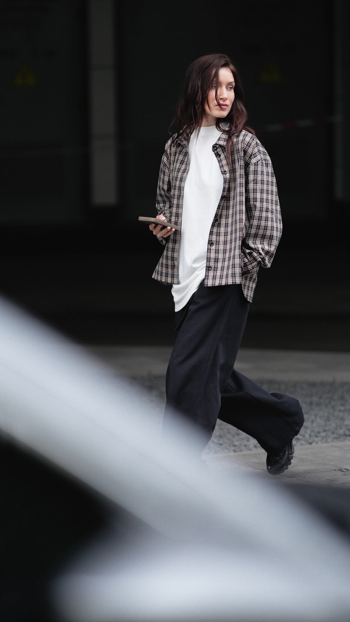 Wool checked shirt