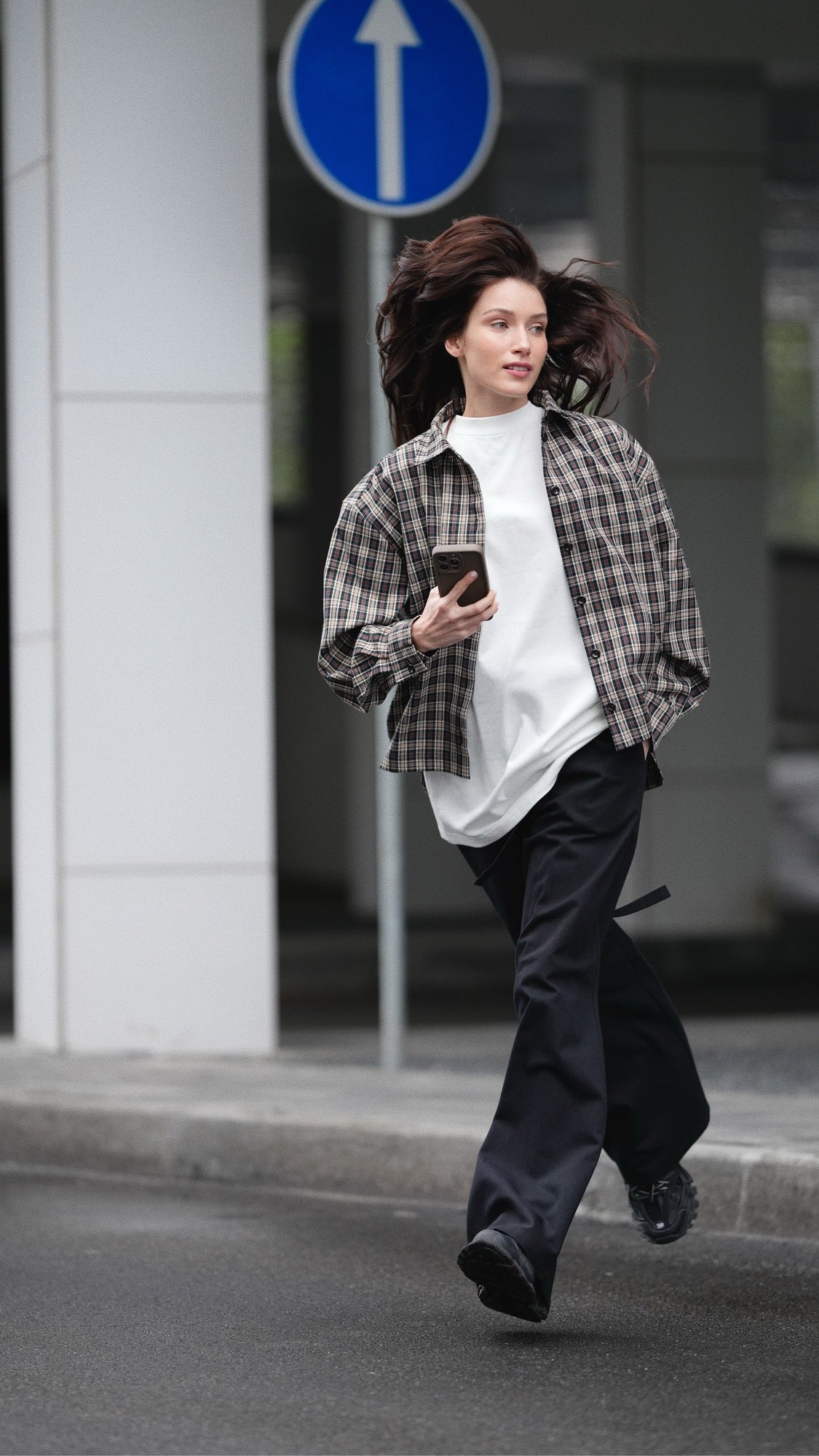 Wool checked shirt