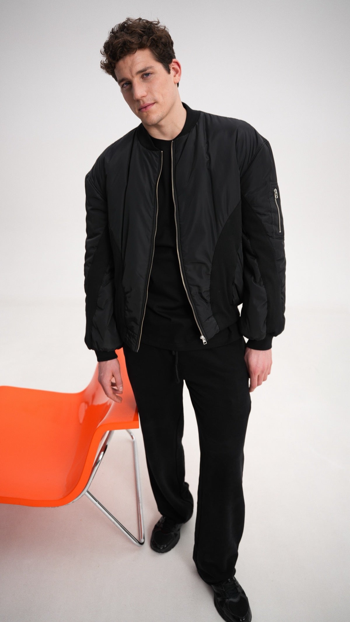 Bomber jacket with inserts
