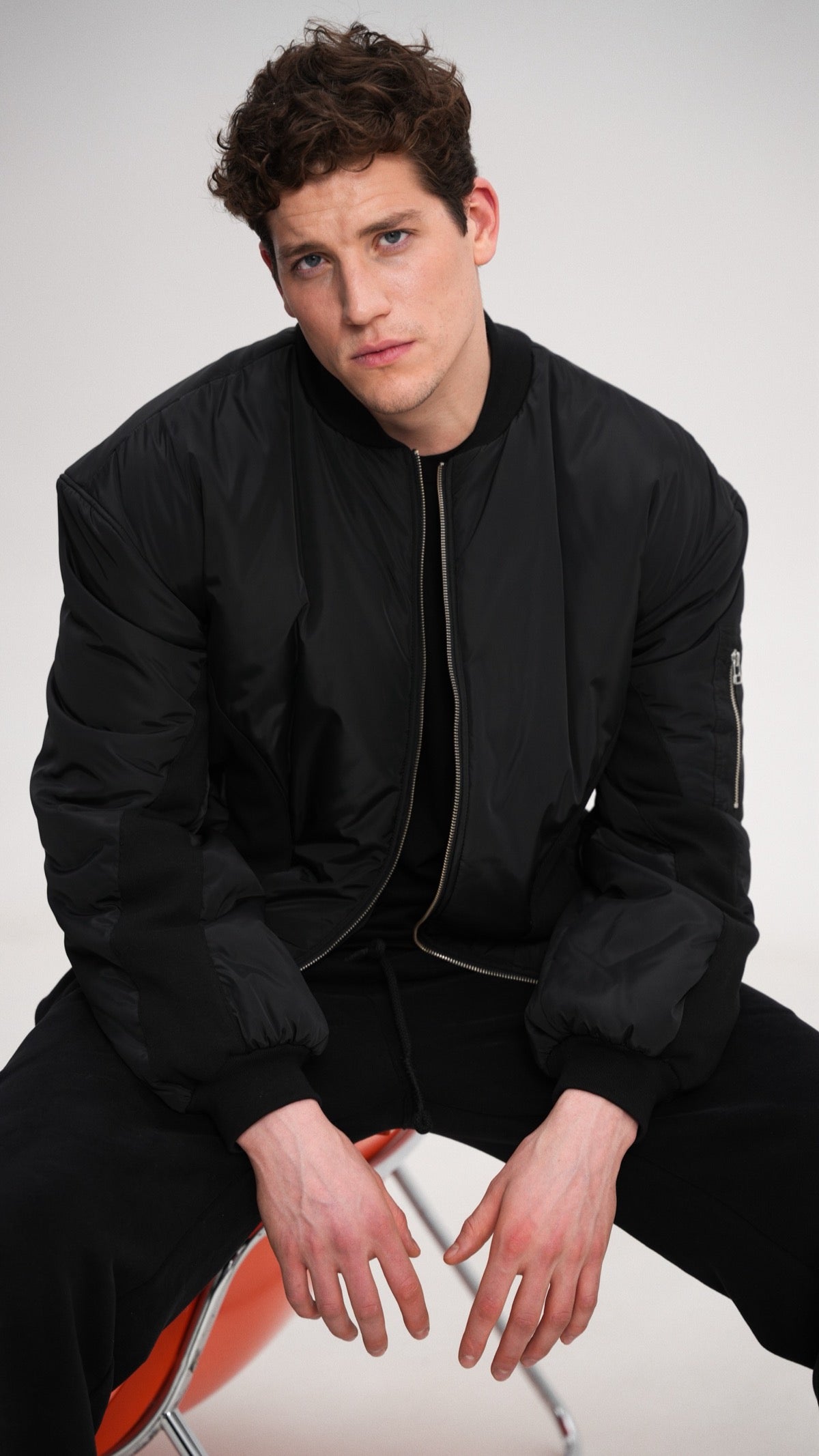 Bomber jacket with inserts