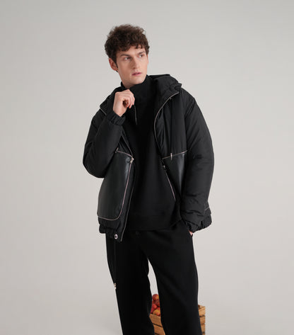 Leather pocket jacket