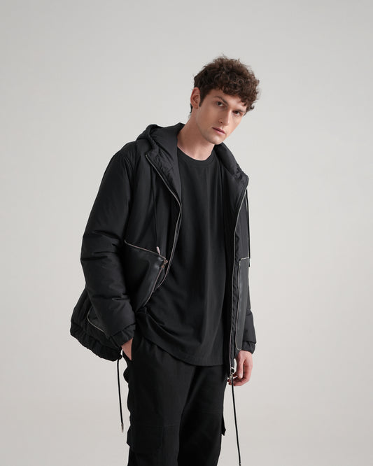 Leather pocket jacket