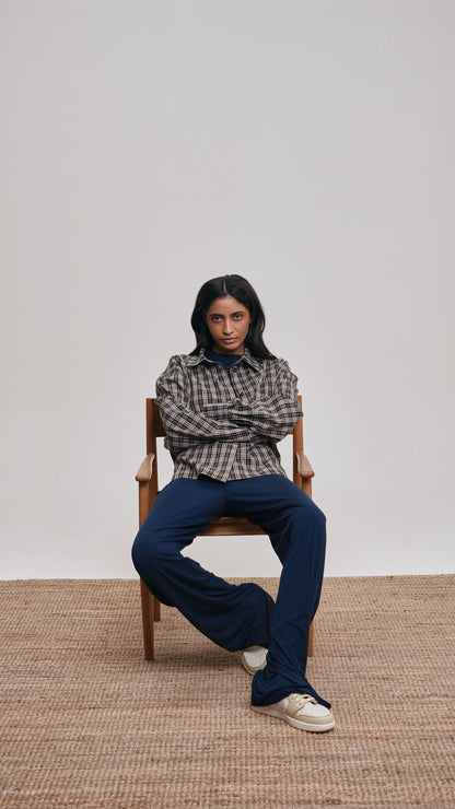Wool checked shirt