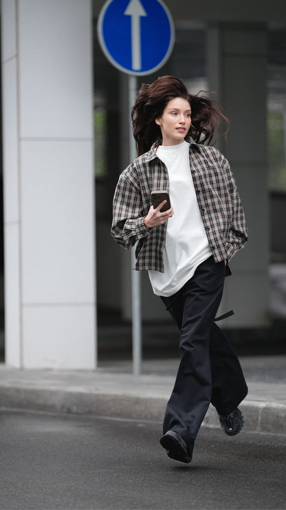 Wool checked shirt