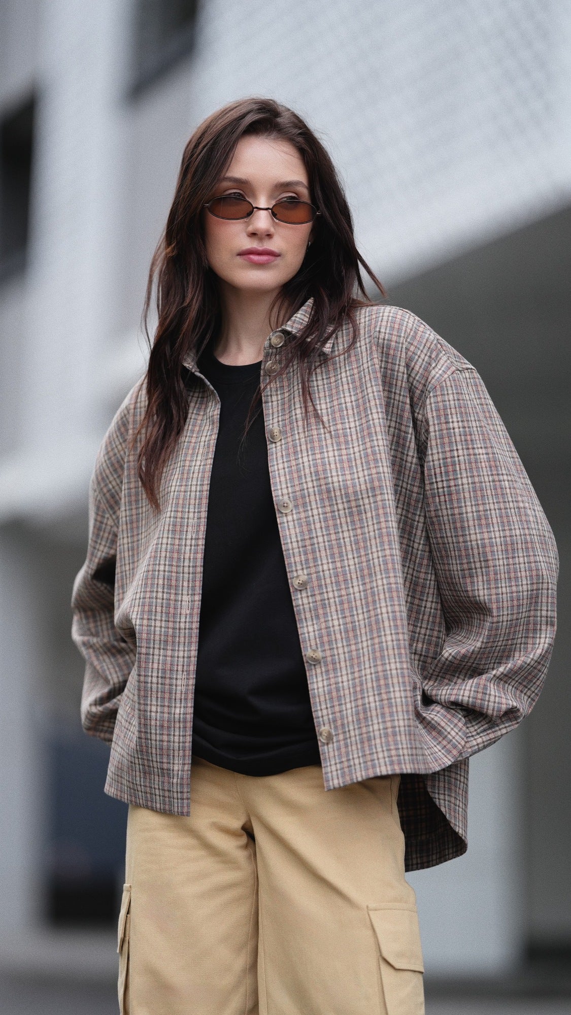 Checkered wool shirt