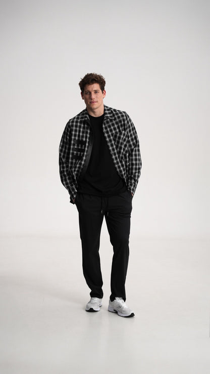 Straight-cut wool trousers