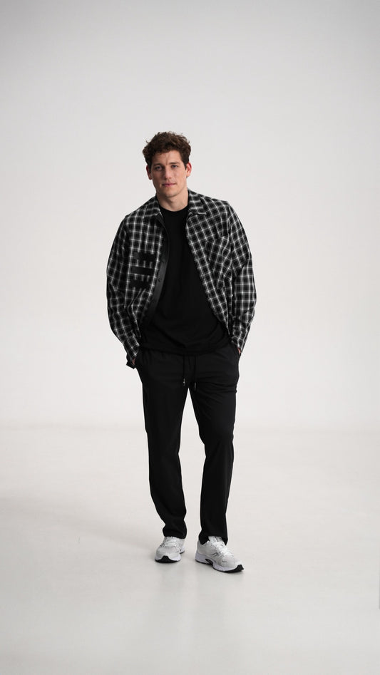 Straight-cut wool trousers